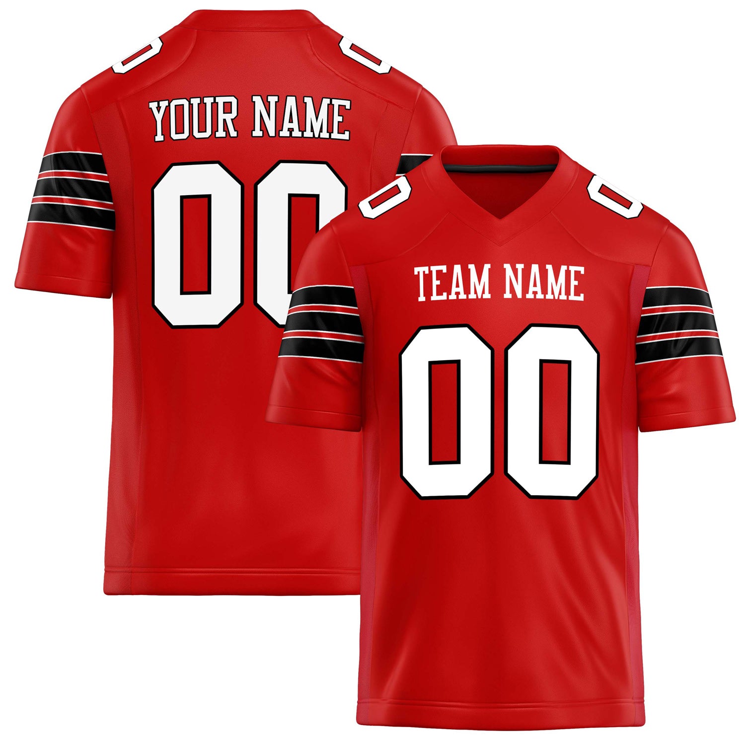 Personalized Scarlet White Solid Colour Football Jersey FT02240730SC503