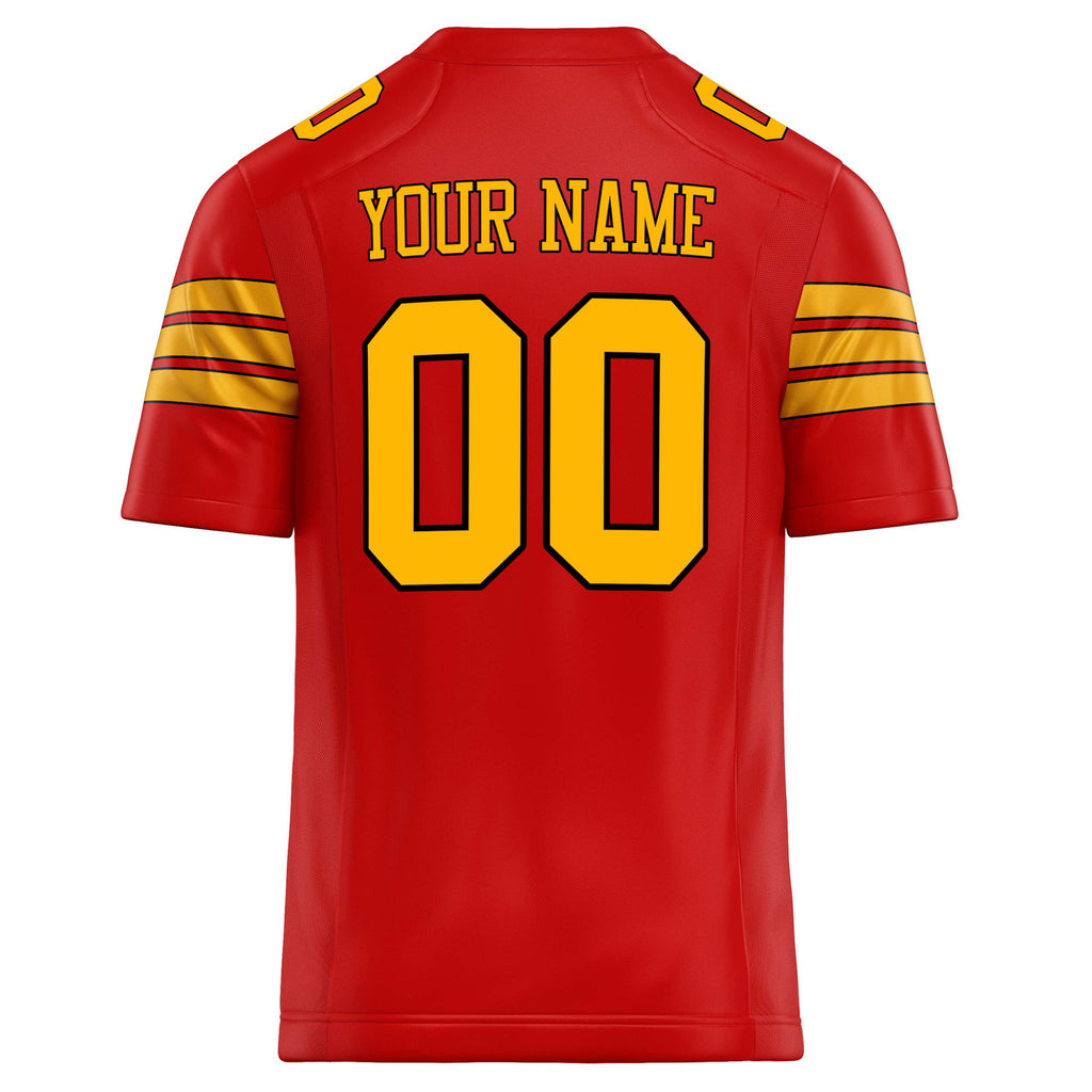 Personalized Scarlet & Gold Solid Colour Football Jersey