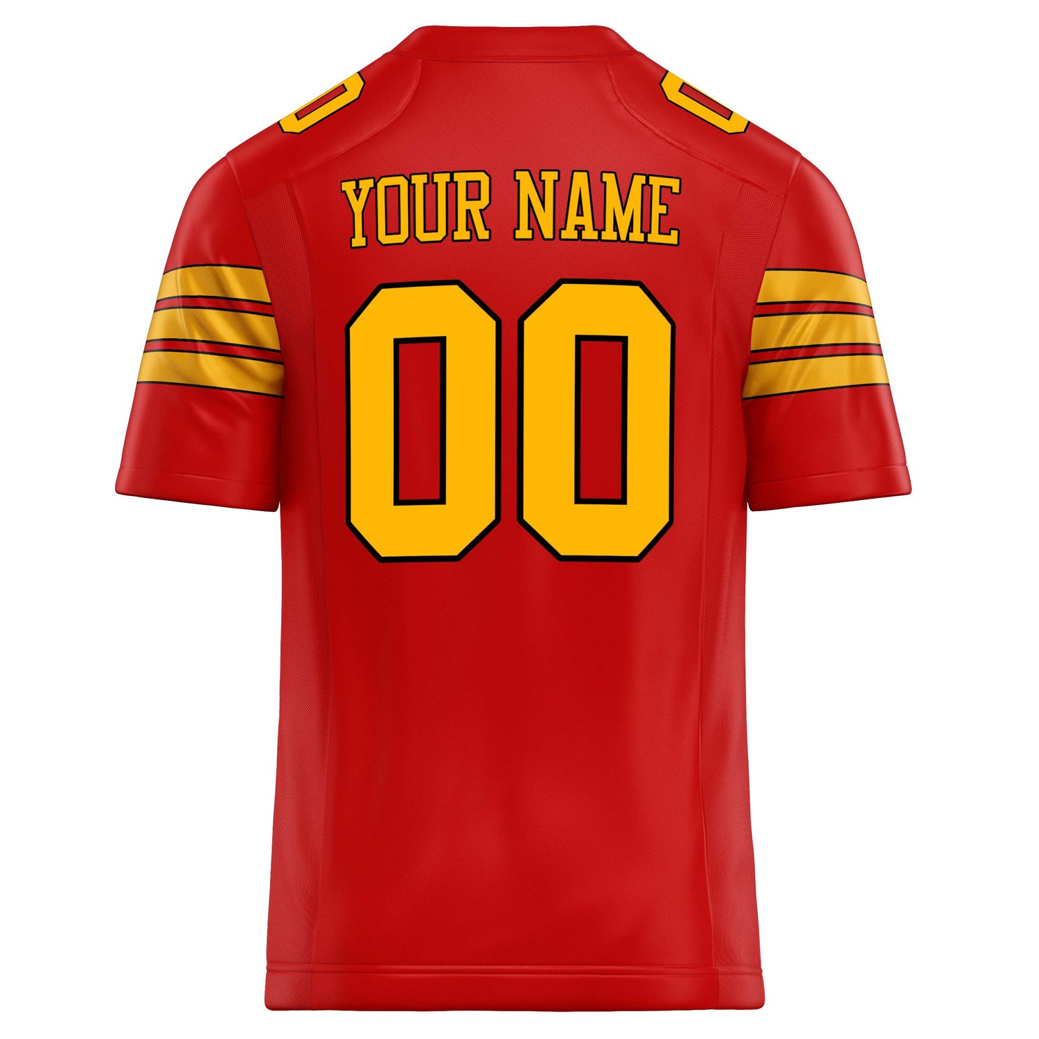 Personalized Scarlet & Gold Solid Colour Football Jersey