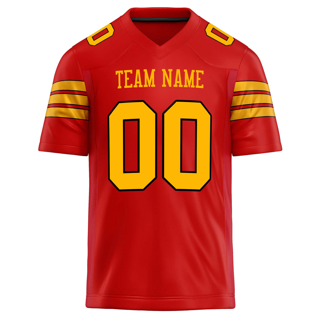 Personalized Scarlet & Gold Solid Colour Football Jersey