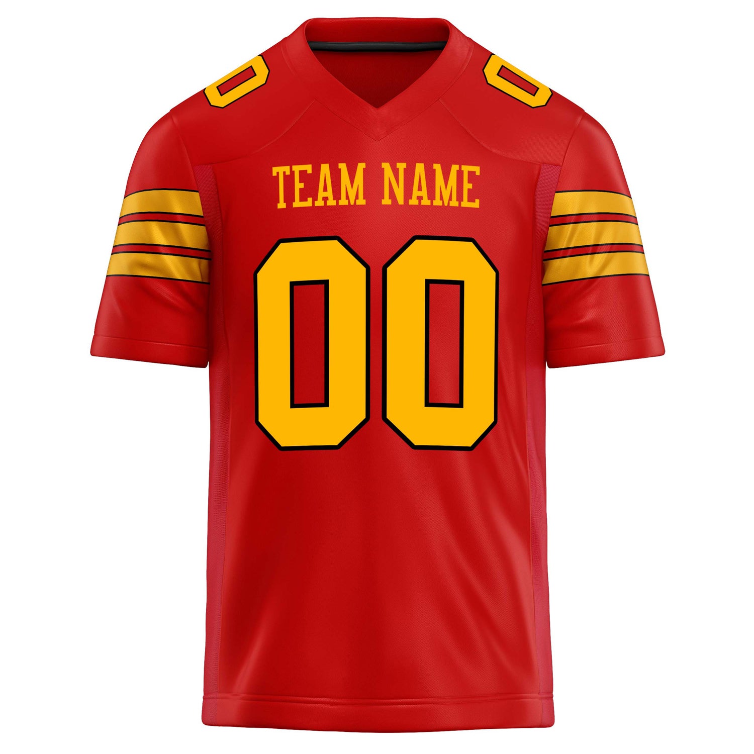 Personalized Scarlet & Gold Solid Colour Football Jersey
