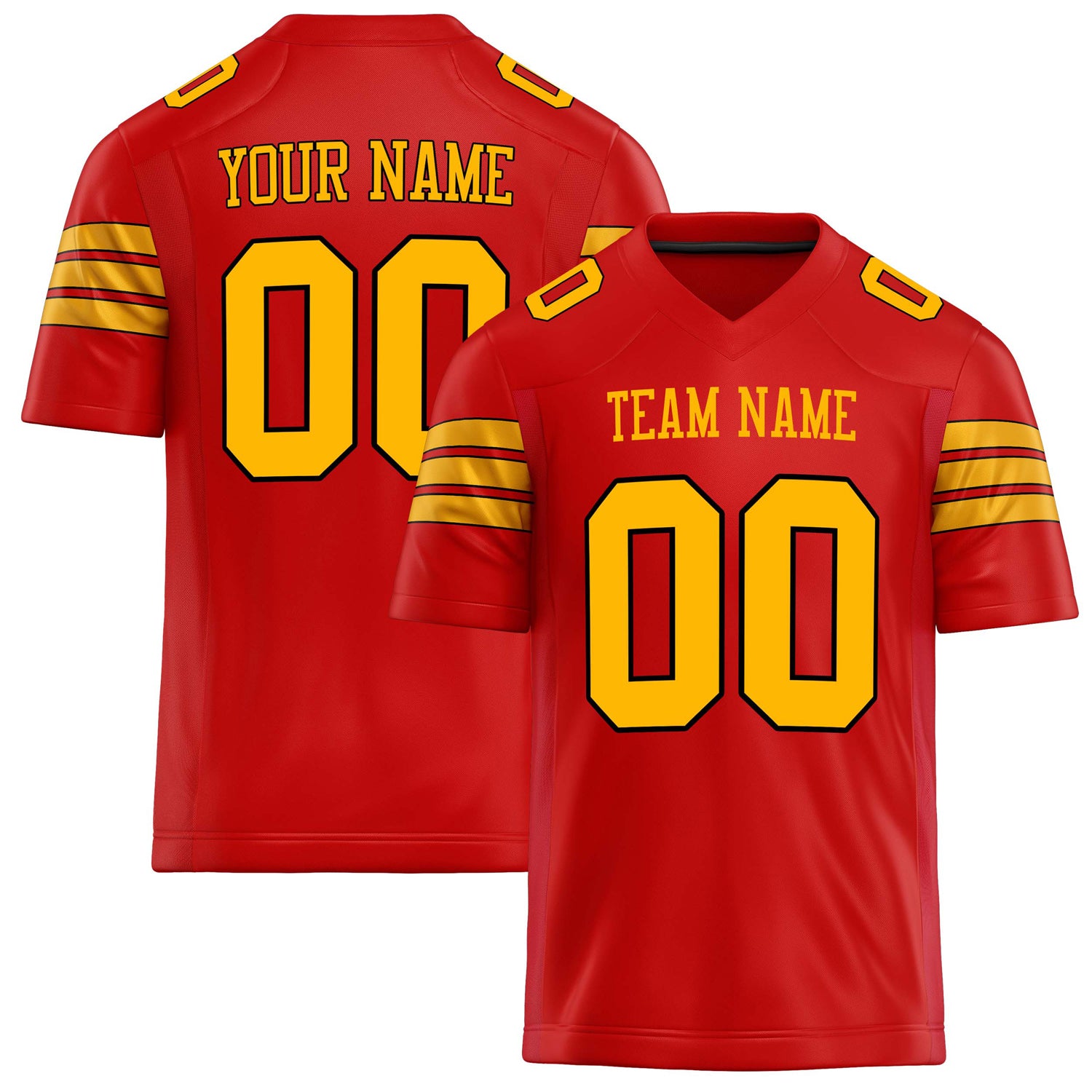 Personalized Scarlet Gold Solid Colour Football Jersey FT02240730SC504