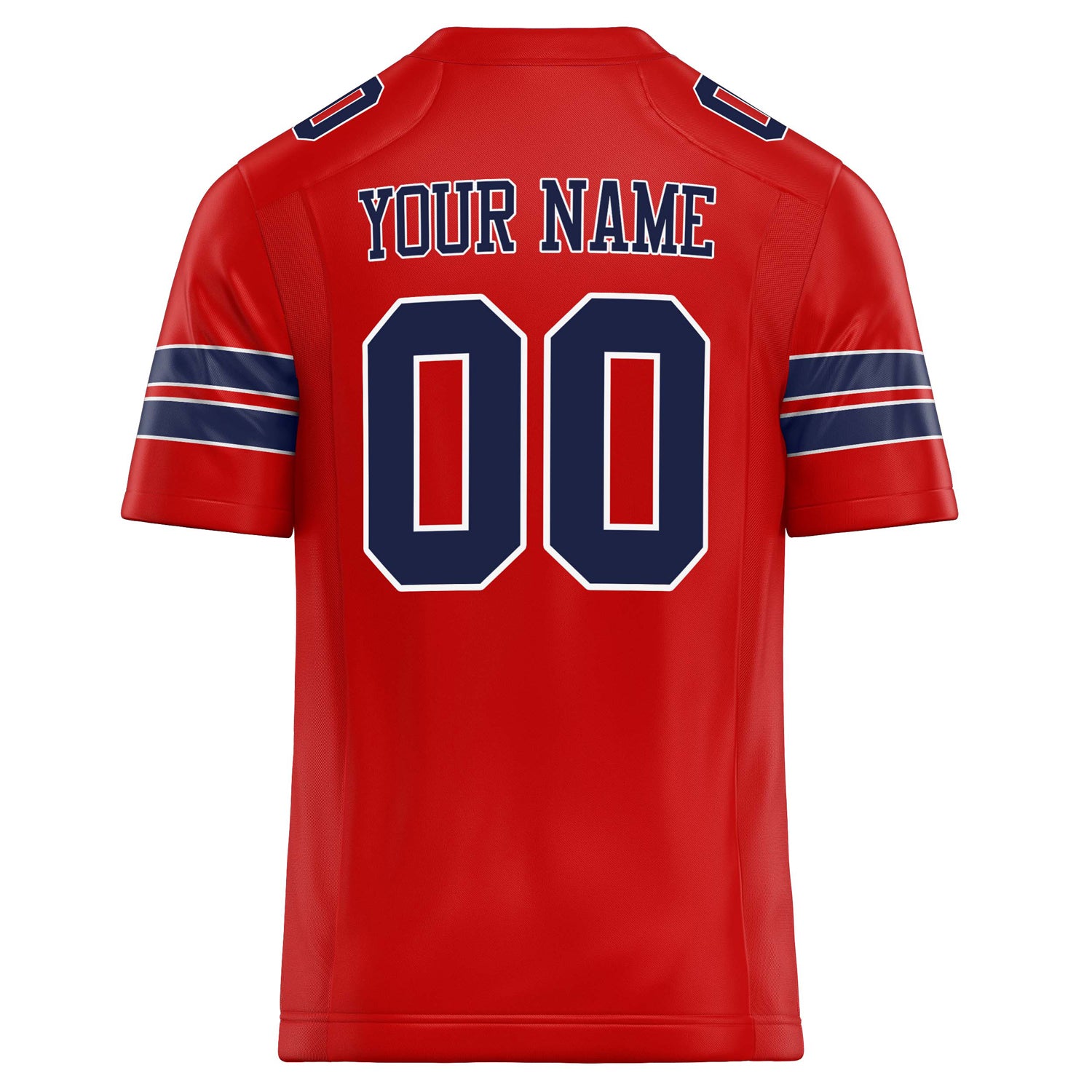 Personalized Scarlet & Navy Solid Colour Football Jersey