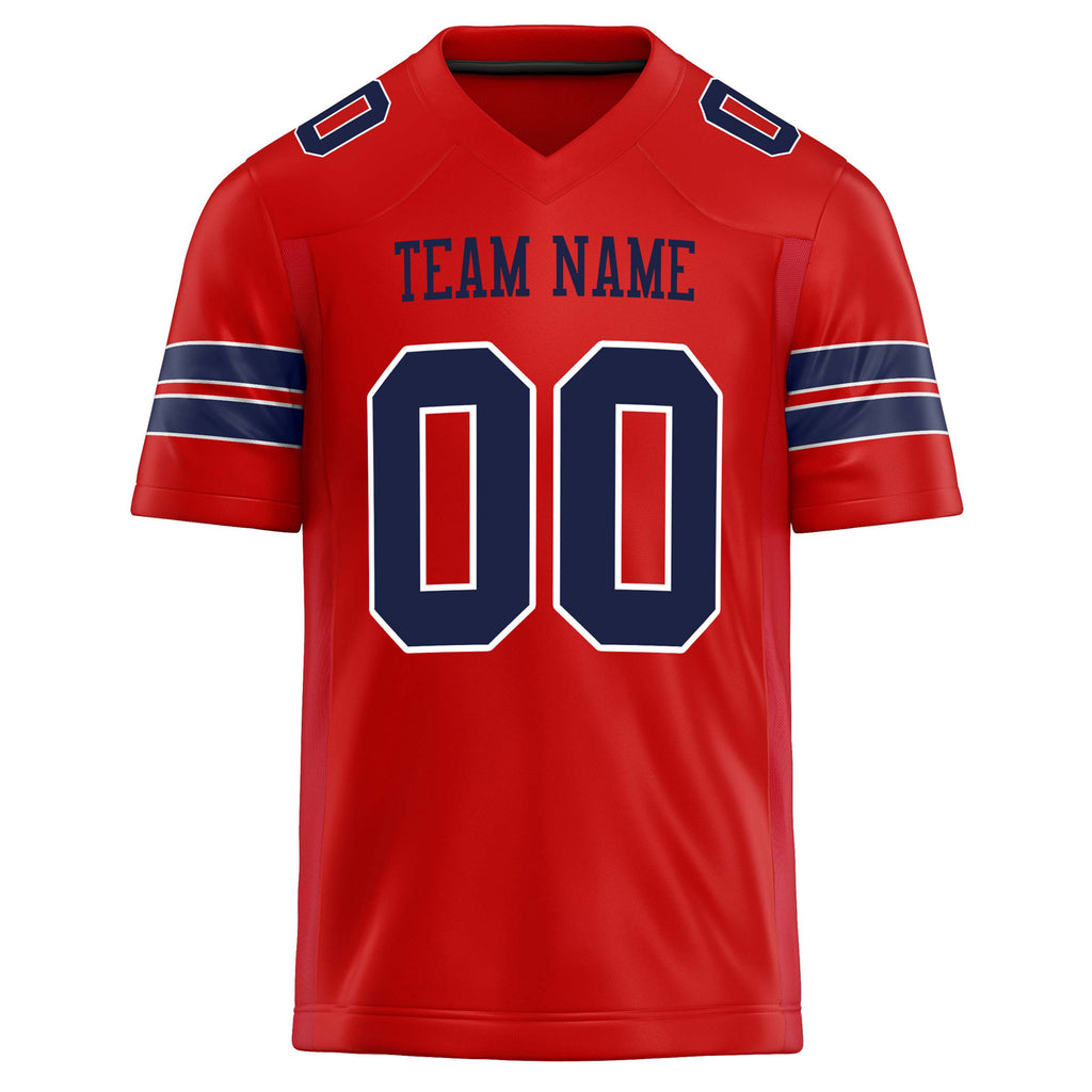 Personalized Scarlet & Navy Solid Colour Football Jersey