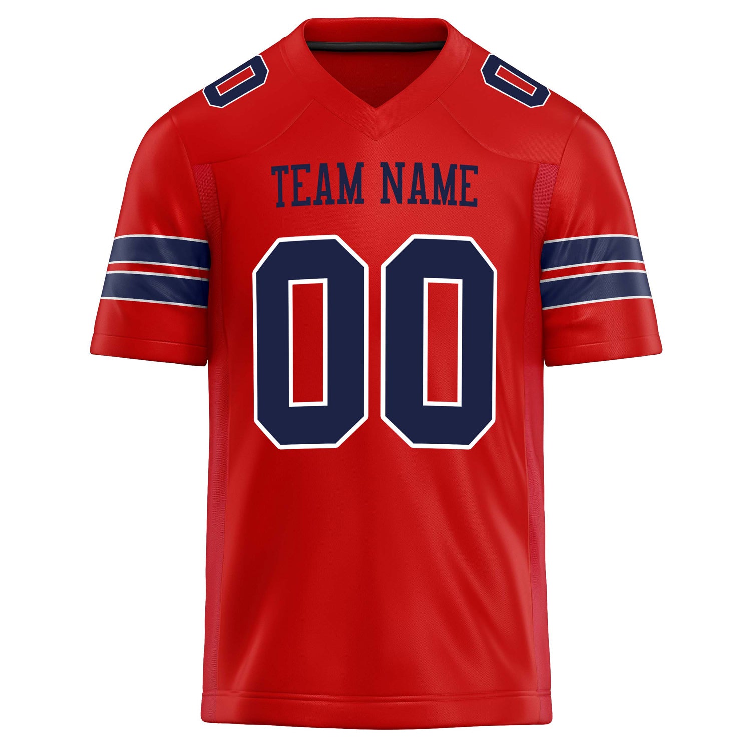 Personalized Scarlet & Navy Solid Colour Football Jersey