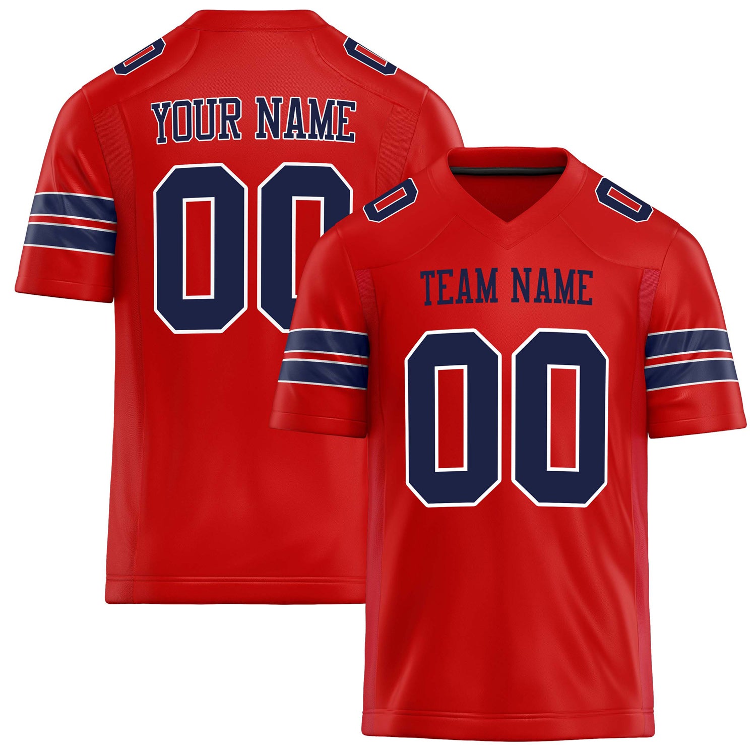 Personalized Scarlet Navy Solid Colour Football Jersey FT02240730SC505
