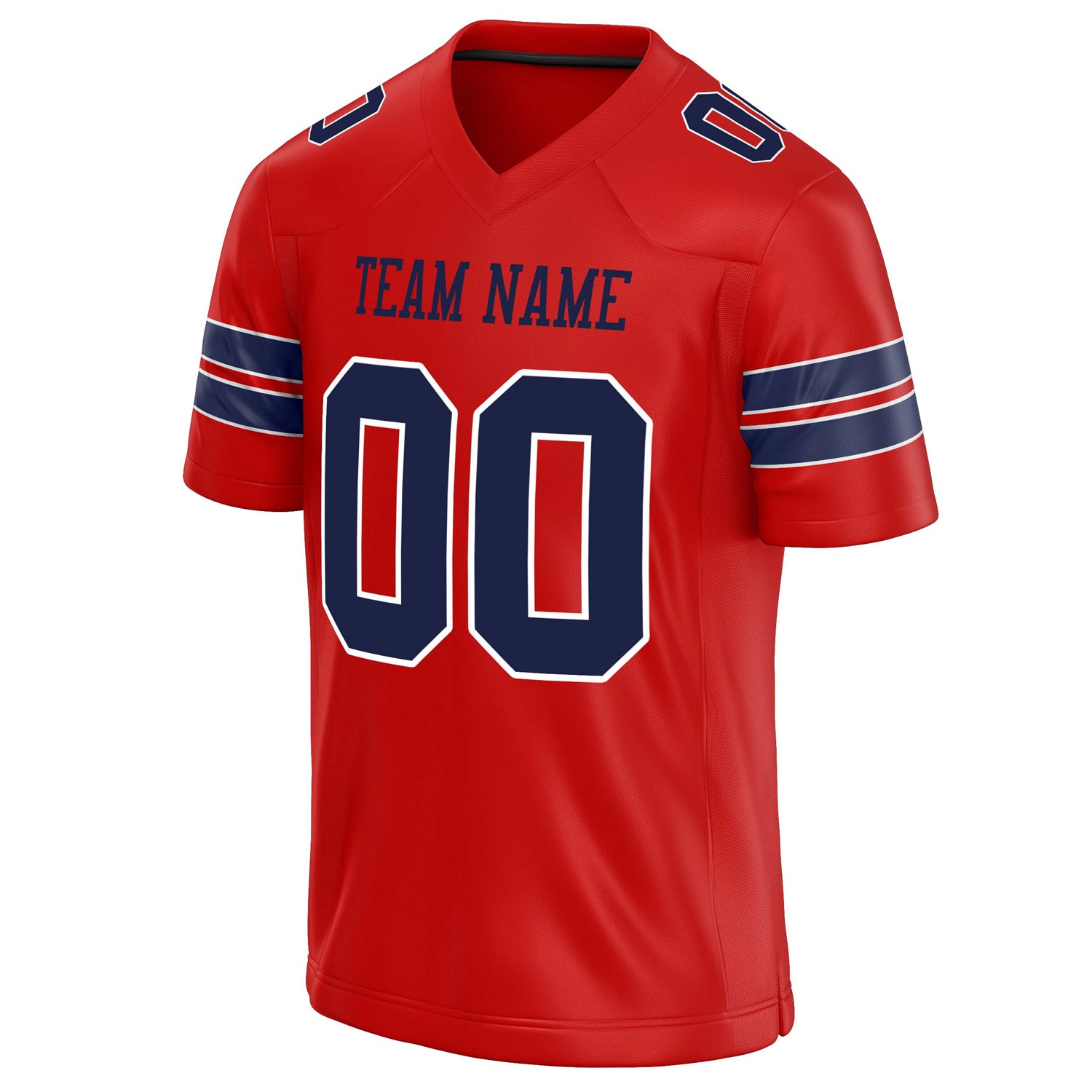 Personalized Scarlet & Navy Solid Colour Football Jersey