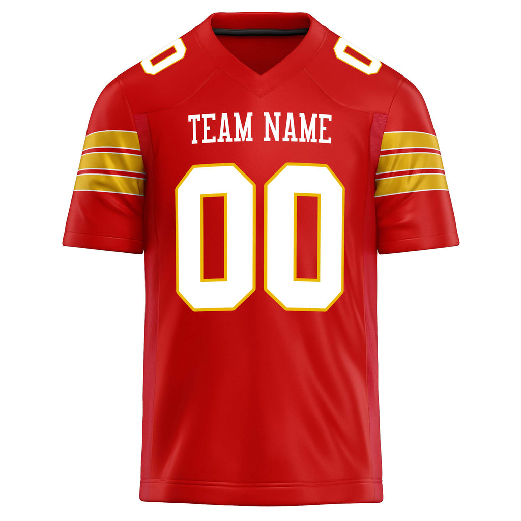 Personalized Scarlet & White Solid Colour Football Jersey