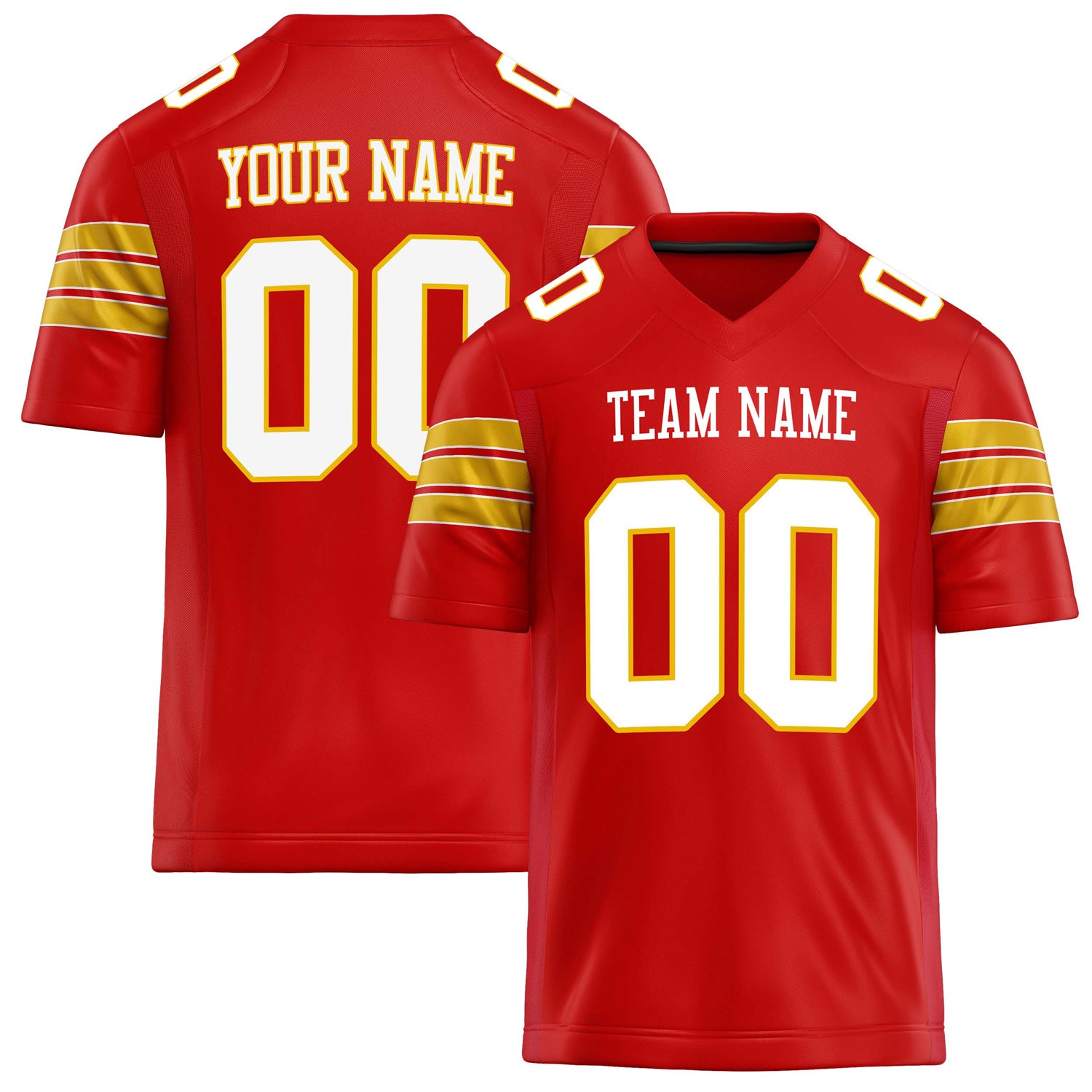 Personalized Scarlet White Solid Colour Football Jersey FT02240730SC506