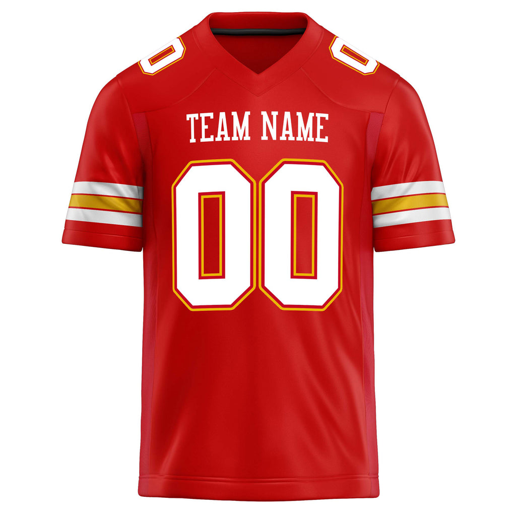 Personalized Scarlet & White Solid Colour Football Jersey