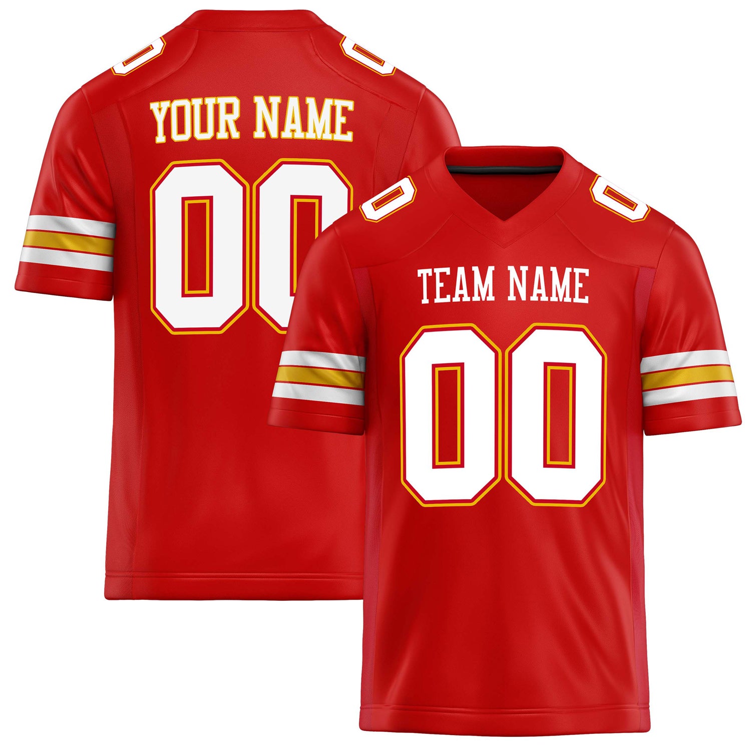 Personalized Scarlet White Solid Colour Football Jersey FT02240730SC507