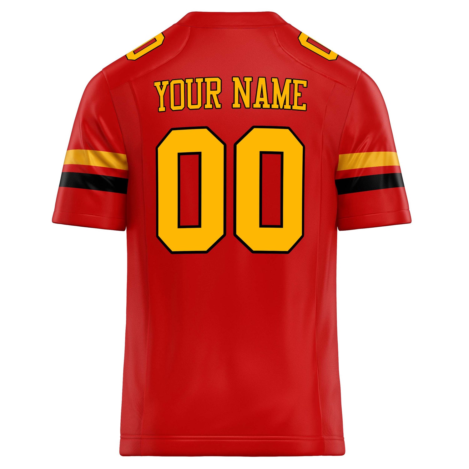Personalized Scarlet & Gold Solid Colour Football Jersey