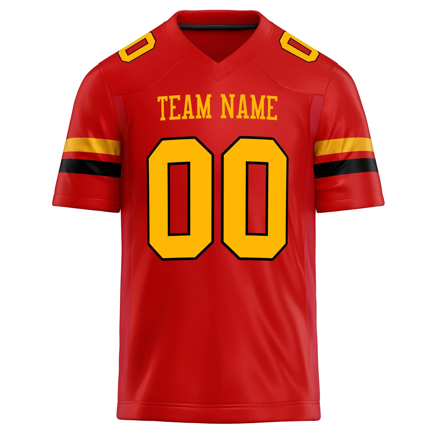 Personalized Scarlet & Gold Solid Colour Football Jersey