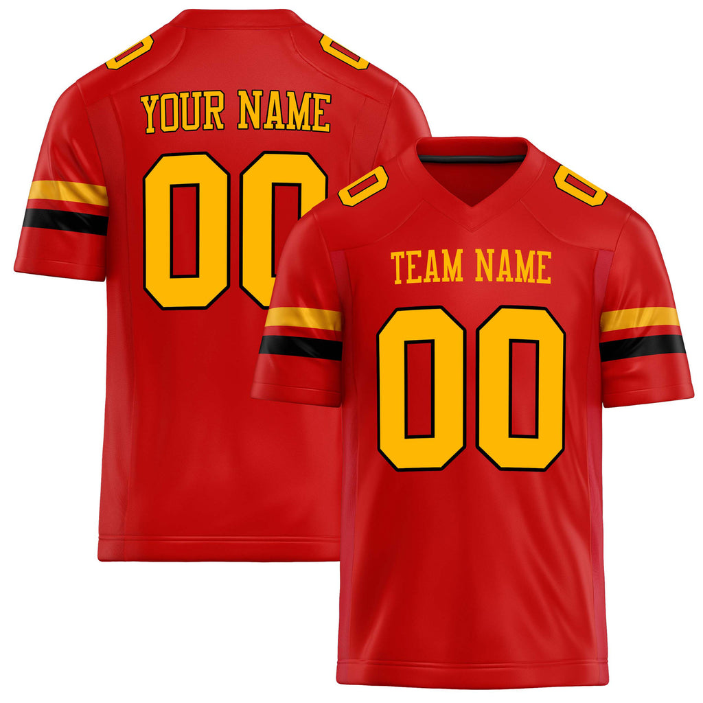 Personalized Scarlet Gold Solid Colour Football Jersey FT02240730SC509