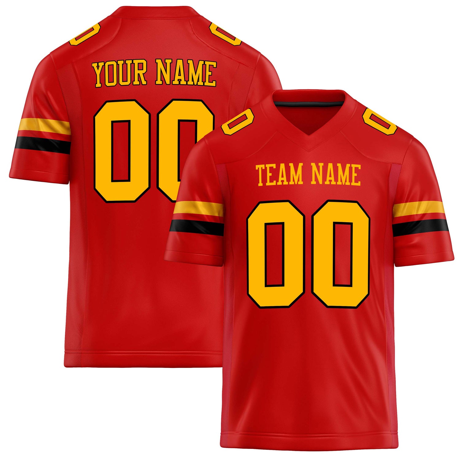 Personalized Scarlet Gold Solid Colour Football Jersey FT02240730SC509