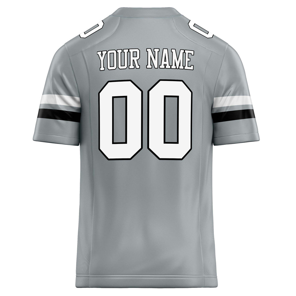 Personalized Silver & White Solid Colour Football Jersey