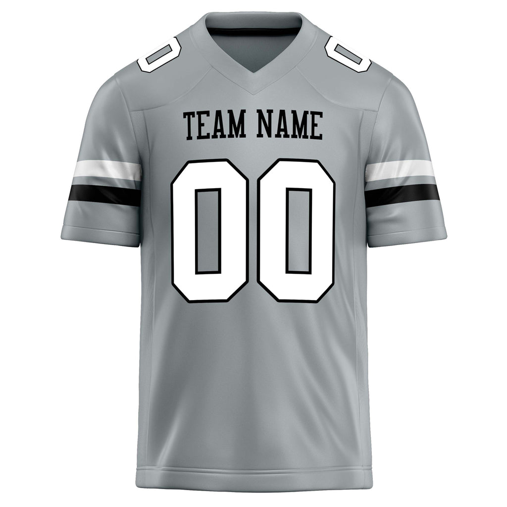 Personalized Silver & White Solid Colour Football Jersey