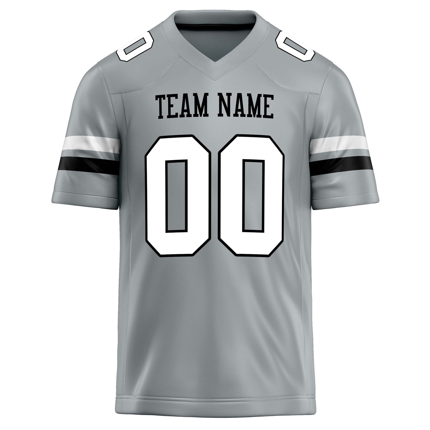 Personalized Silver & White Solid Colour Football Jersey