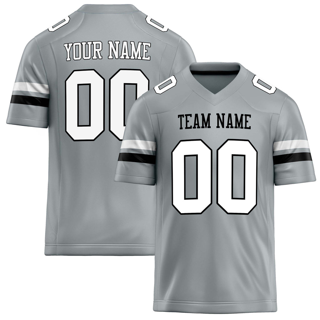 Personalized Silver White Solid Colour Football Jersey FT02240730SI510
