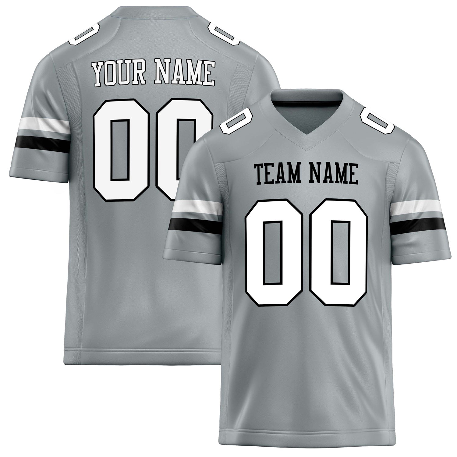 Personalized Silver White Solid Colour Football Jersey FT02240730SI510