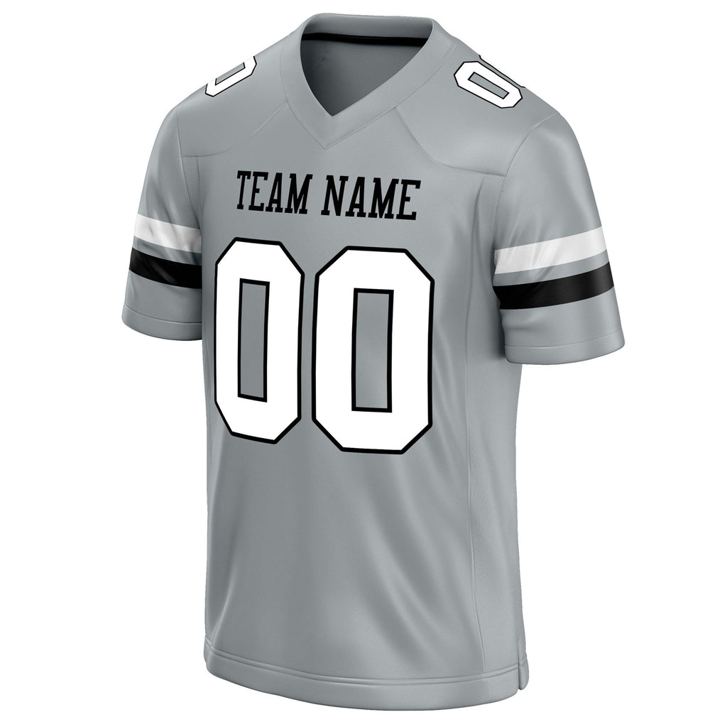 Personalized Silver & White Solid Colour Football Jersey