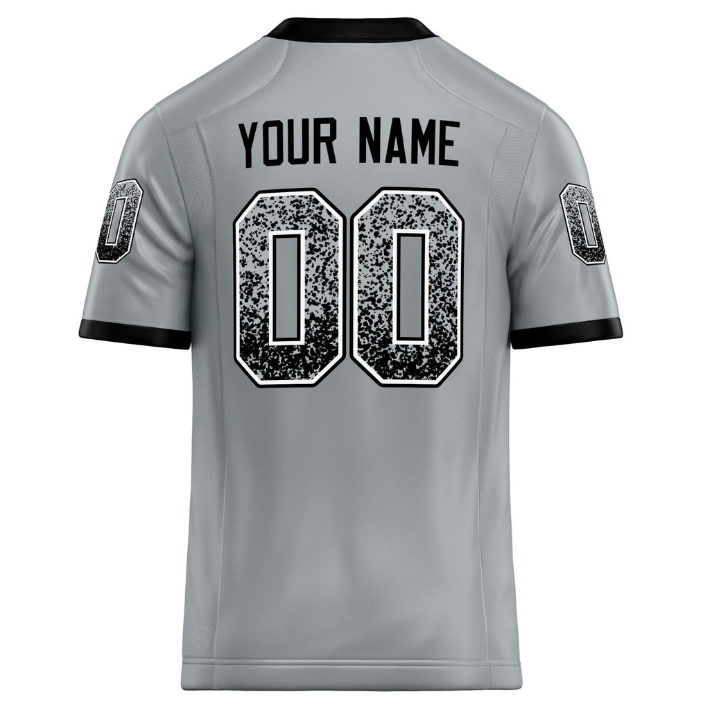 Personalized Silver & Black Solid Colour Football Jersey