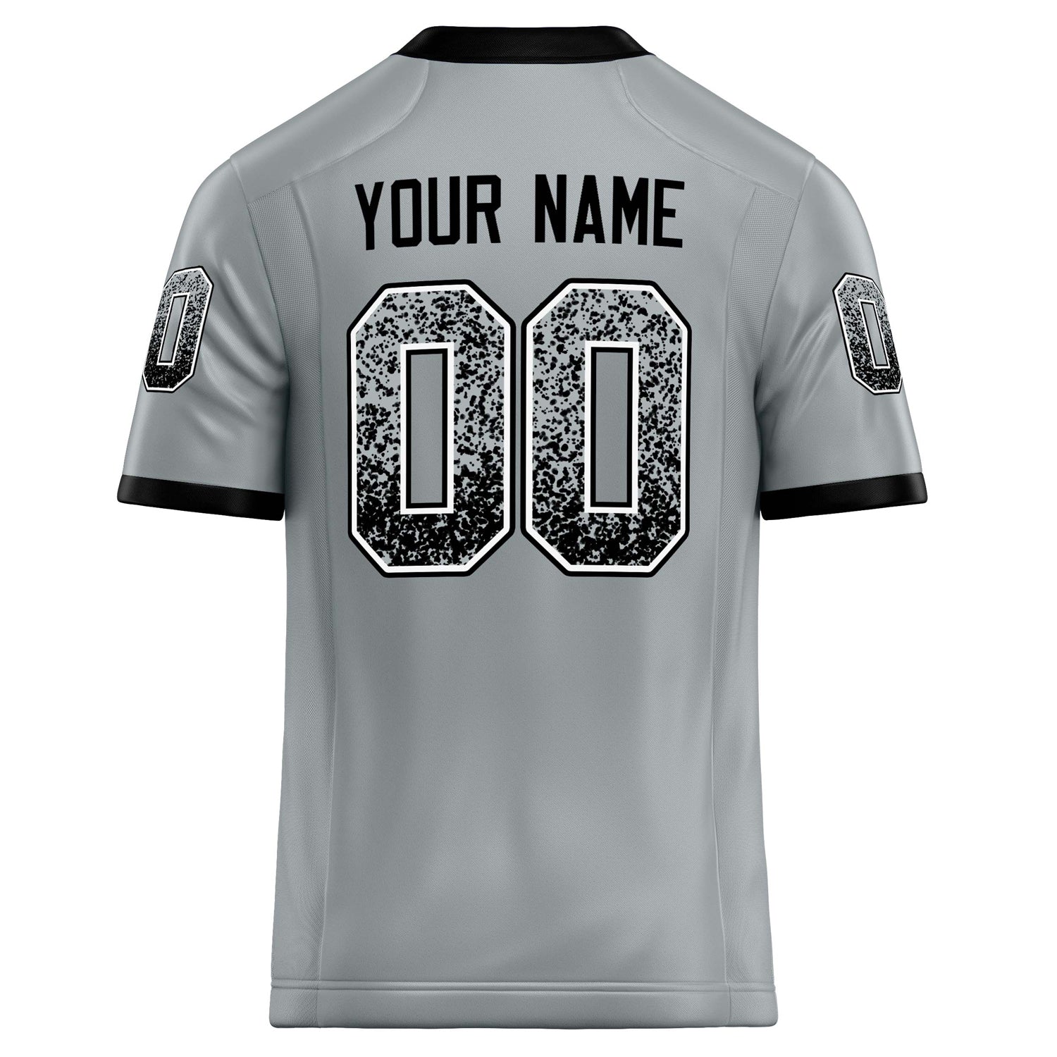 Personalized Silver & Black Solid Colour Football Jersey