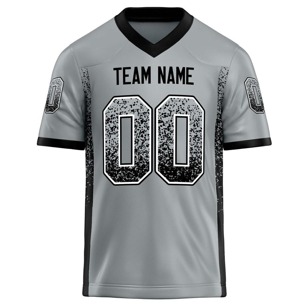 Personalized Silver & Black Solid Colour Football Jersey