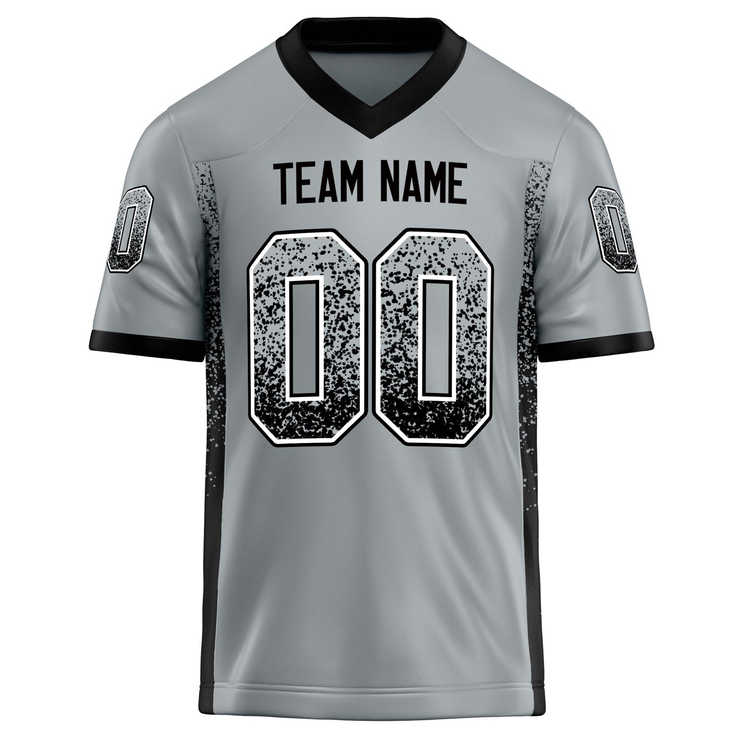 Personalized Silver & Black Solid Colour Football Jersey