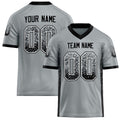 Personalized Silver Black Solid Colour Football Jersey FT02240730SI511