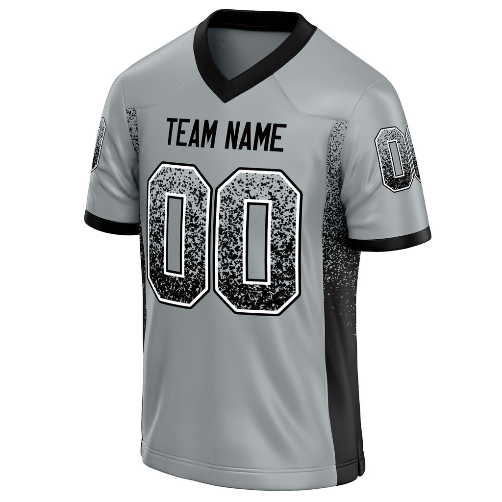 Personalized Silver & Black Solid Colour Football Jersey
