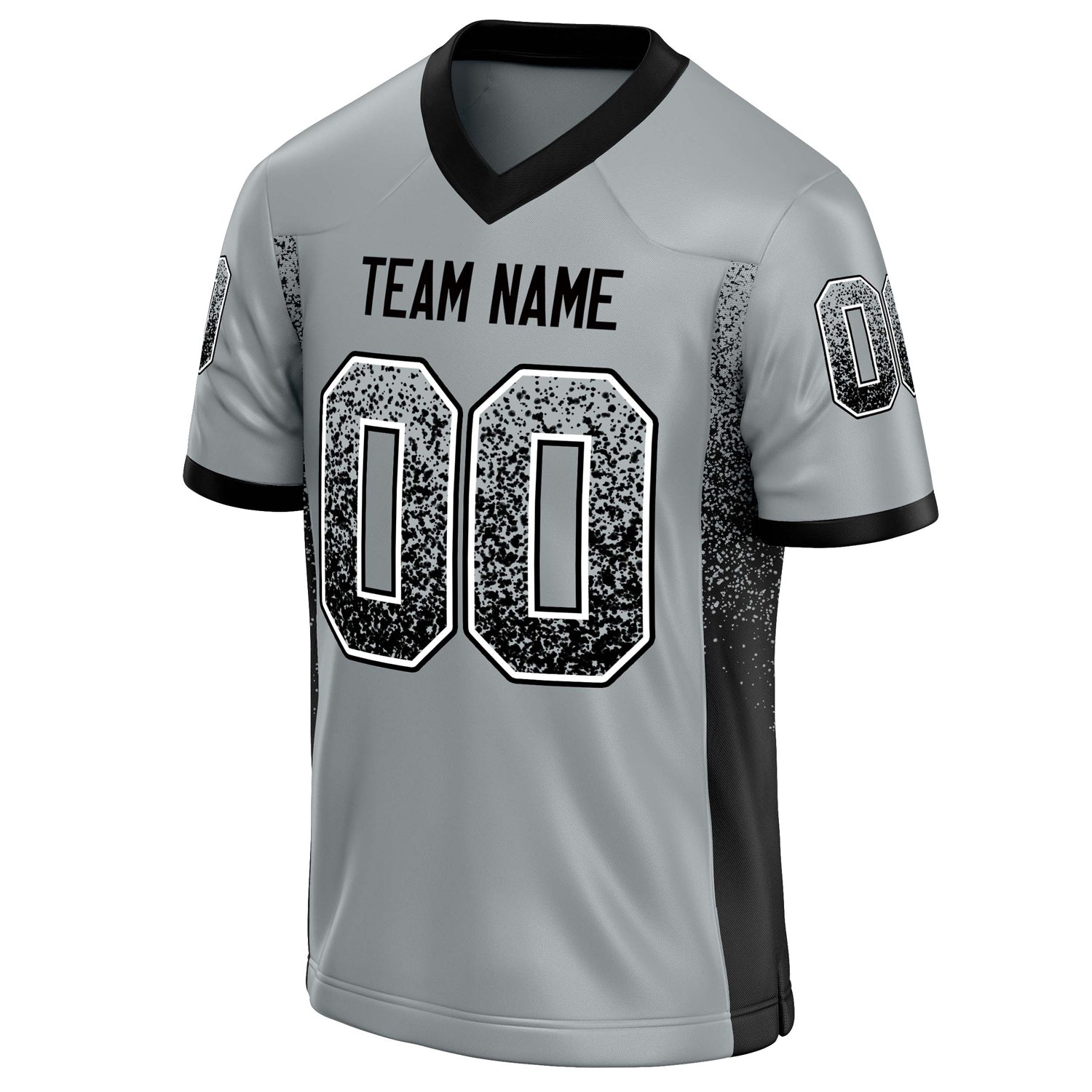 Personalized Silver & Black Solid Colour Football Jersey