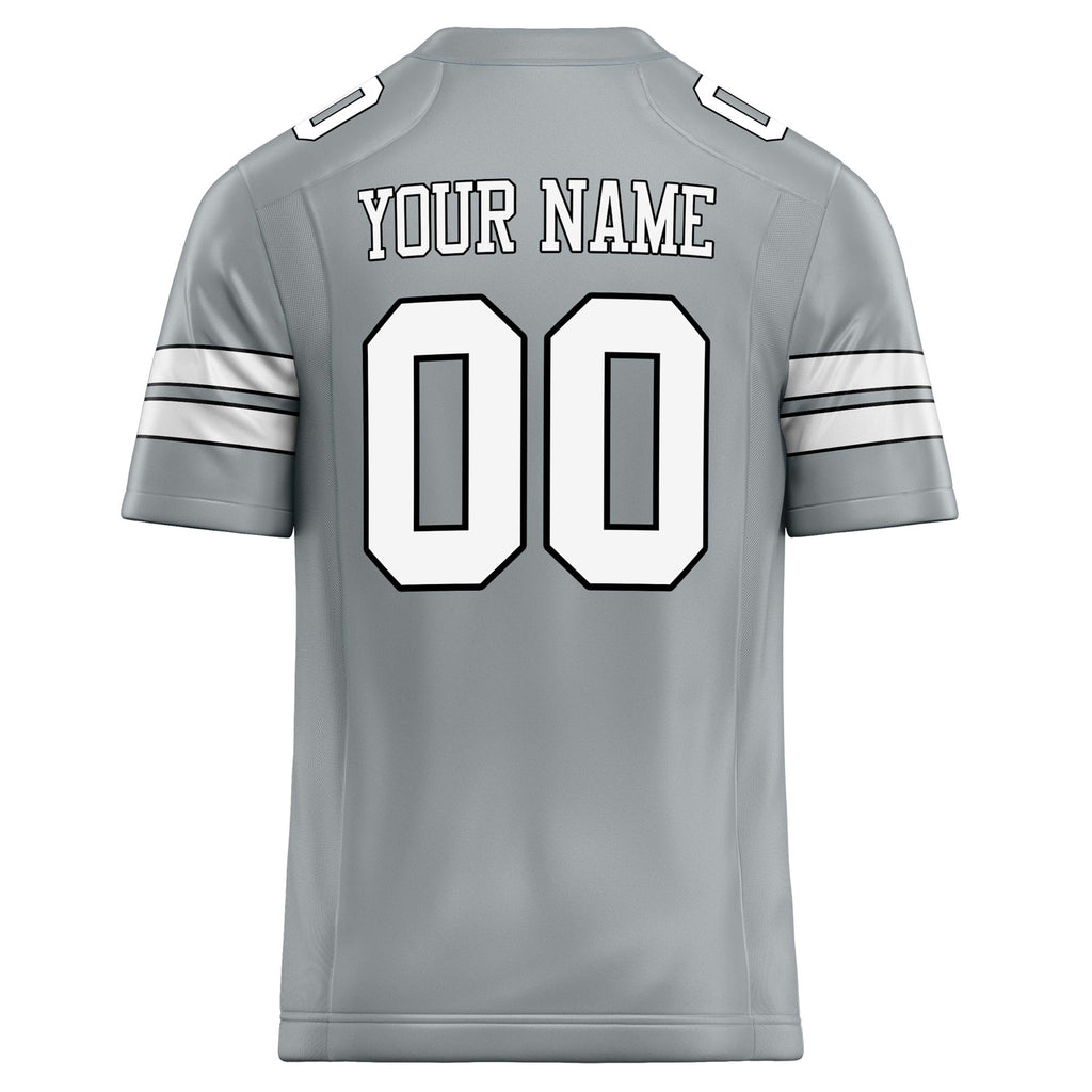 Personalized Silver & White Solid Colour Football Jersey