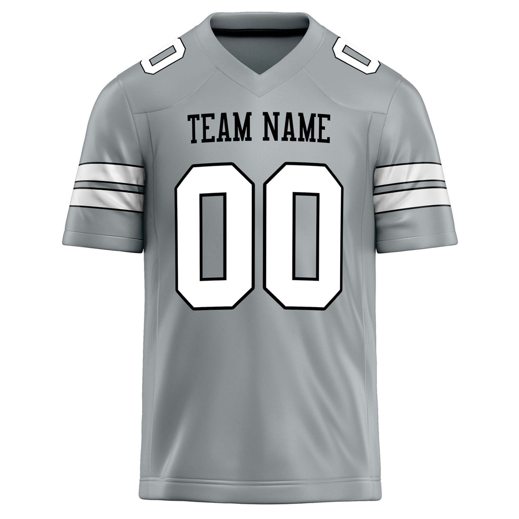 Personalized Silver & White Solid Colour Football Jersey