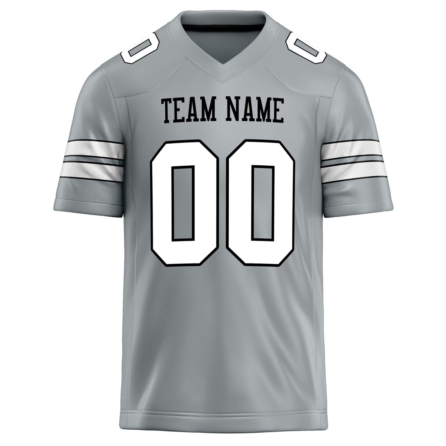 Personalized Silver & White Solid Colour Football Jersey