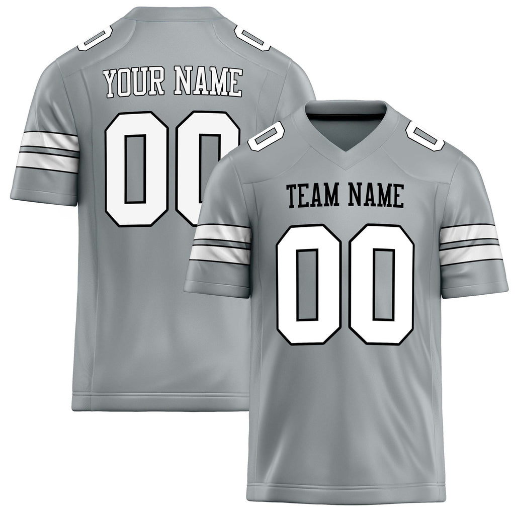 Personalized Silver White Solid Colour Football Jersey FT02240730SI512