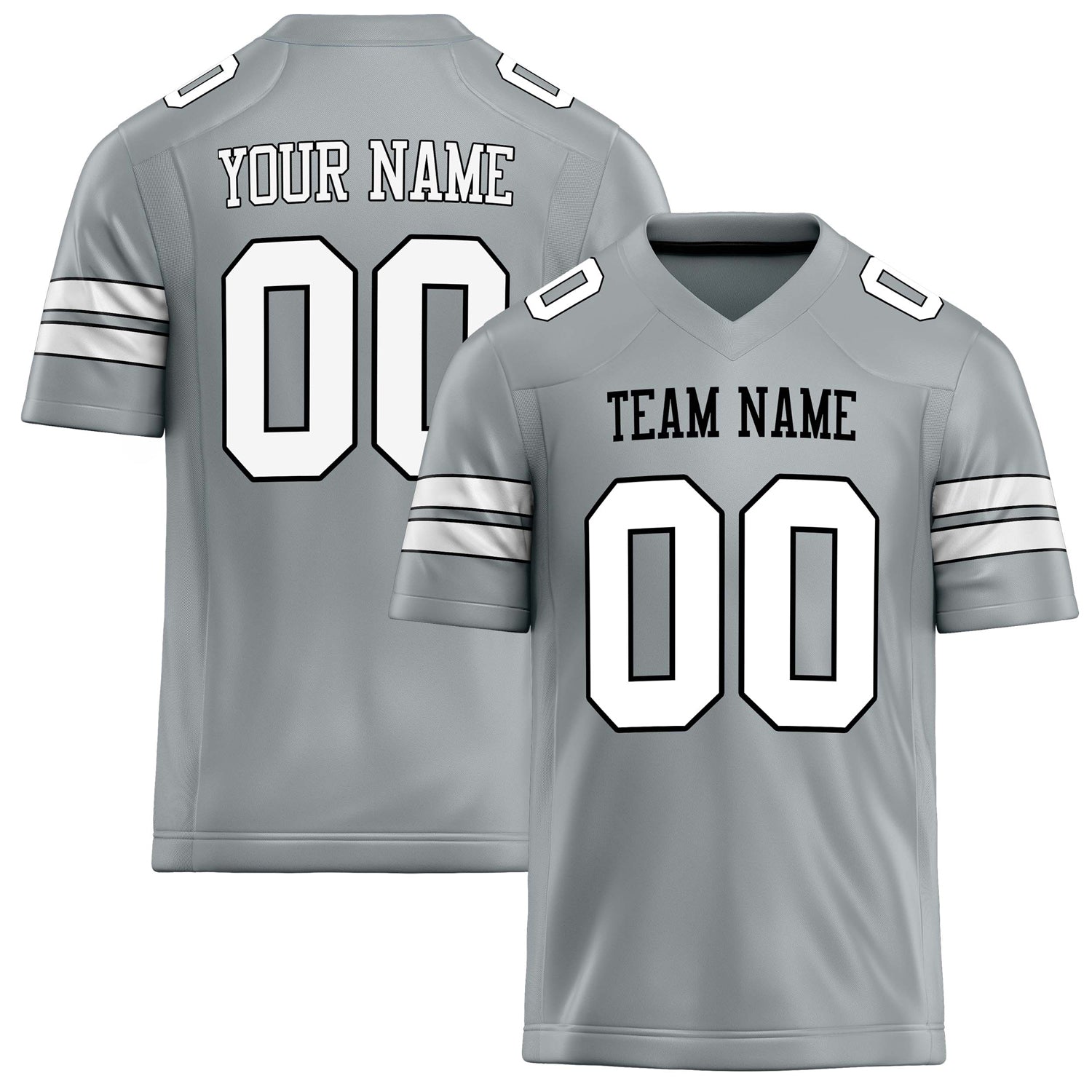 Personalized Silver White Solid Colour Football Jersey FT02240730SI512