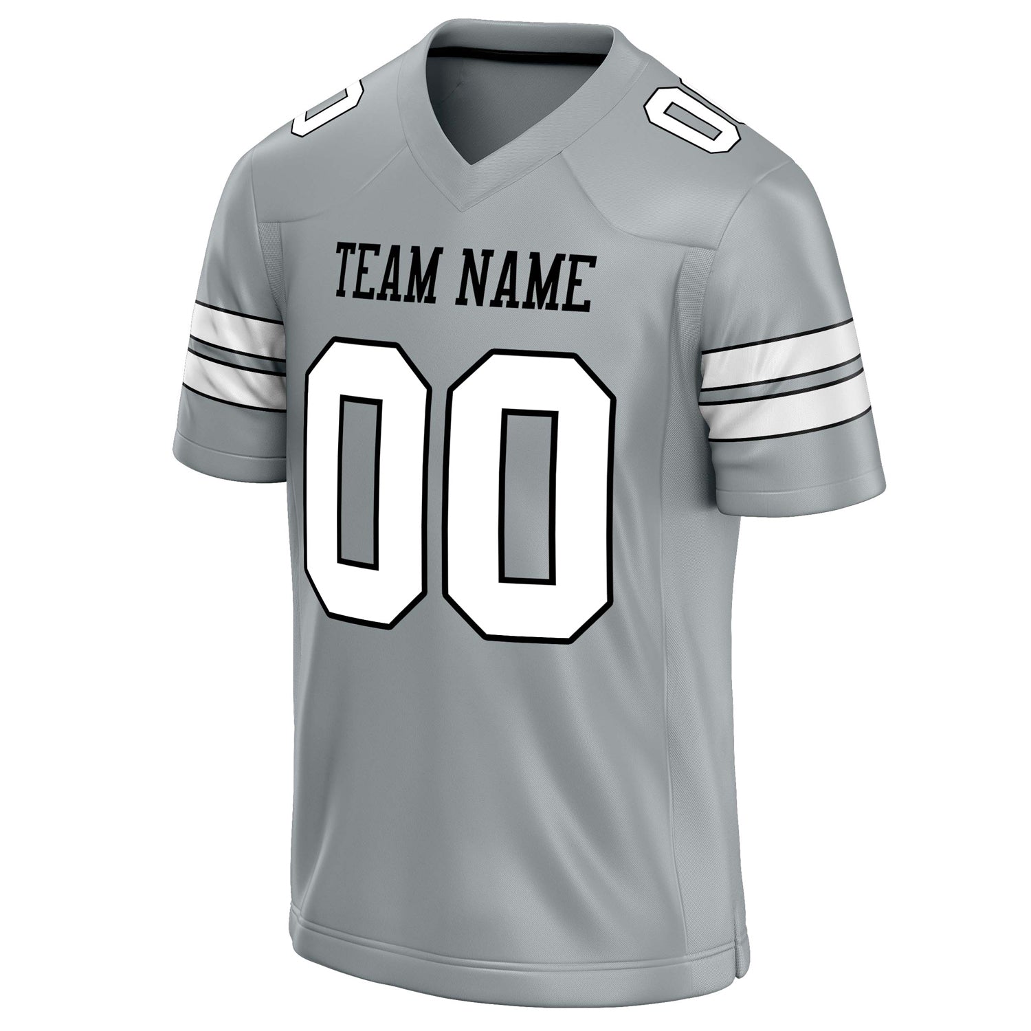 Personalized Silver & White Solid Colour Football Jersey