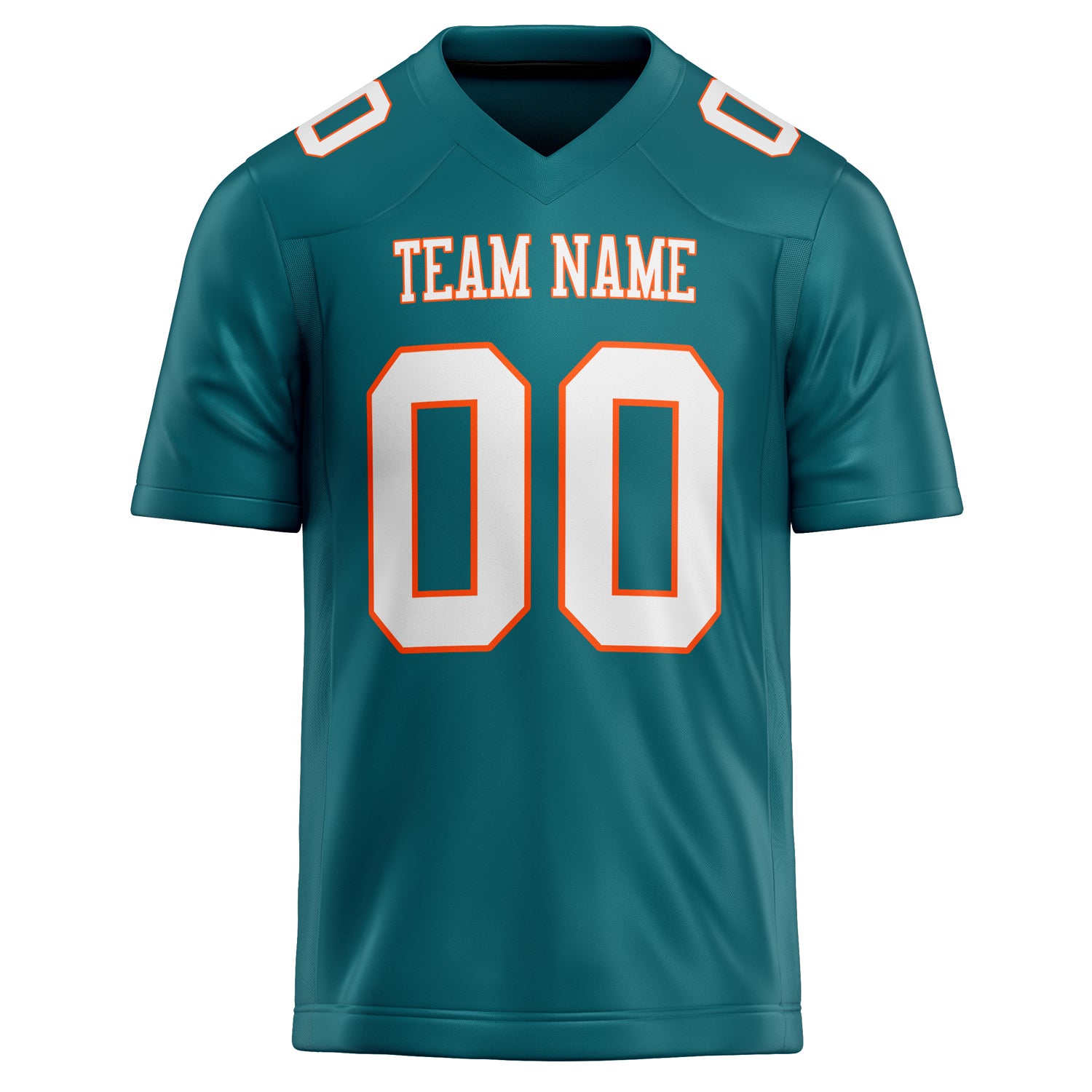 Personalized Teal & White Solid Colour Football Jersey