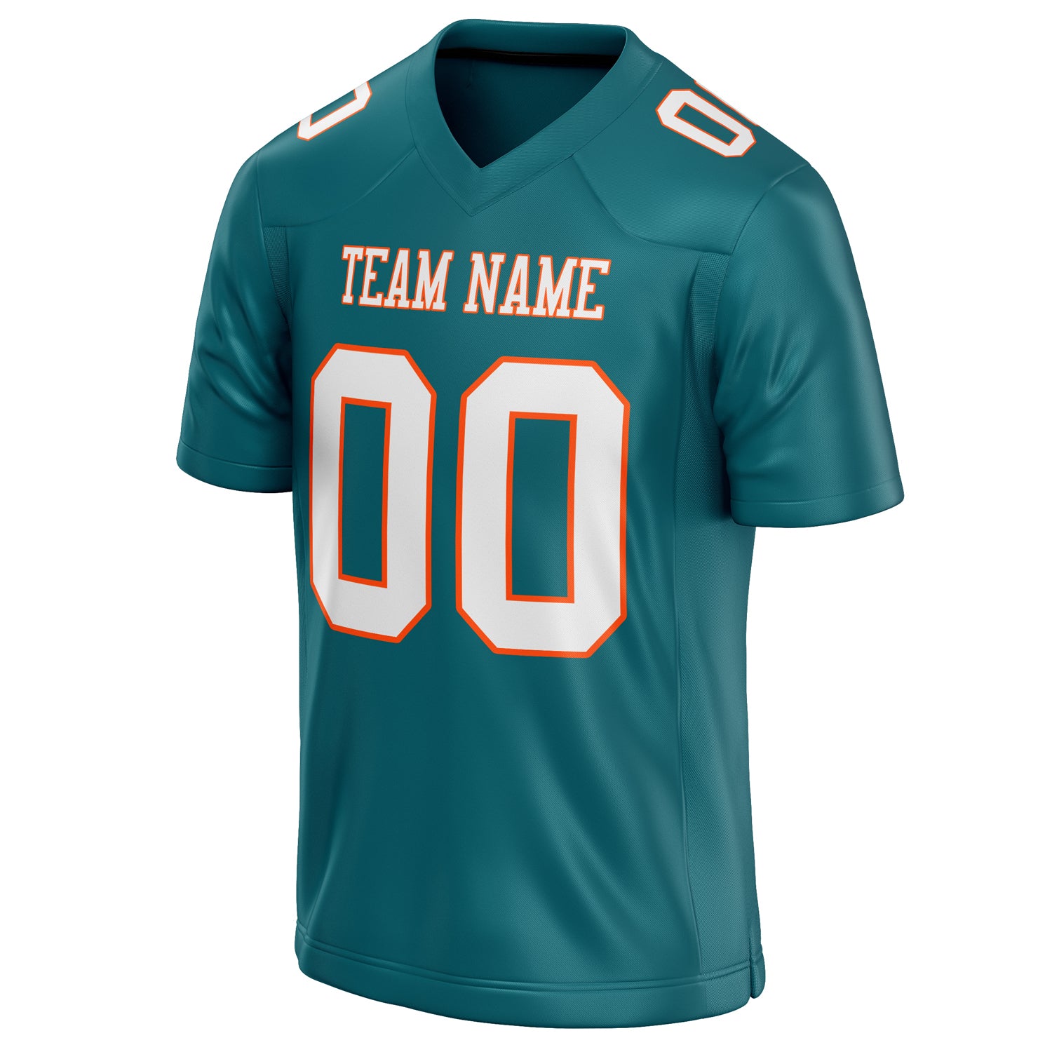 Personalized Teal & White Solid Colour Football Jersey