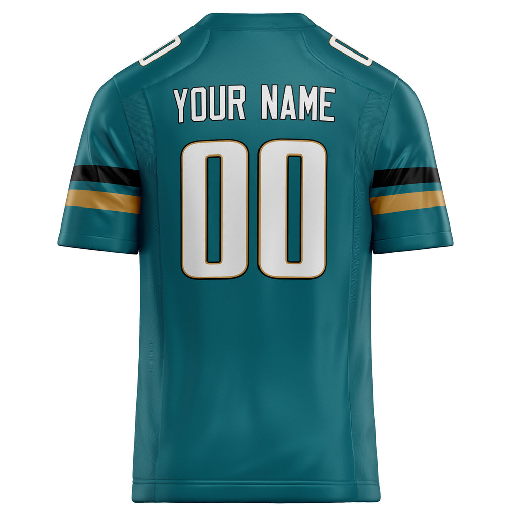 Personalized Teal & White Solid Colour Football Jersey
