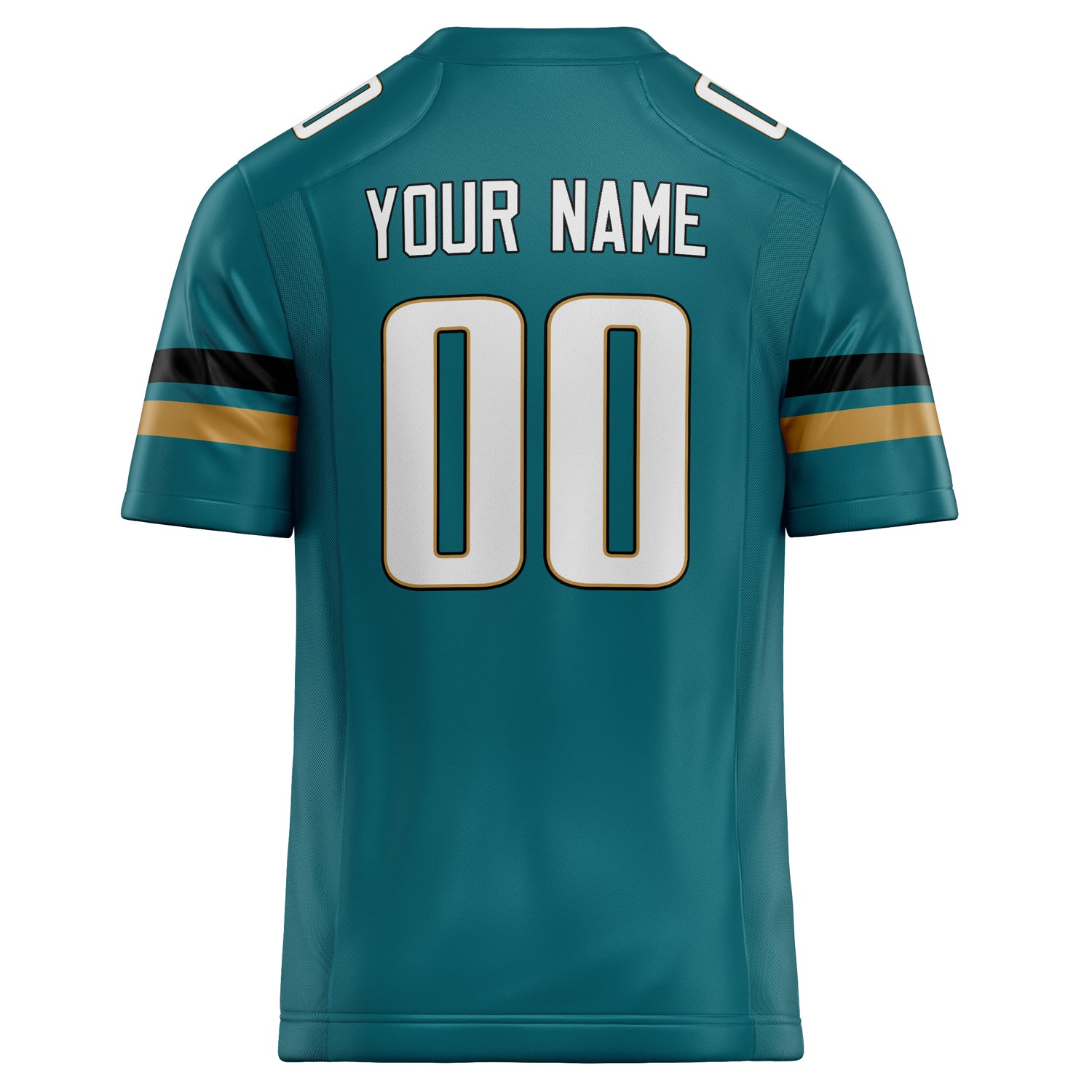 Personalized Teal & White Solid Colour Football Jersey