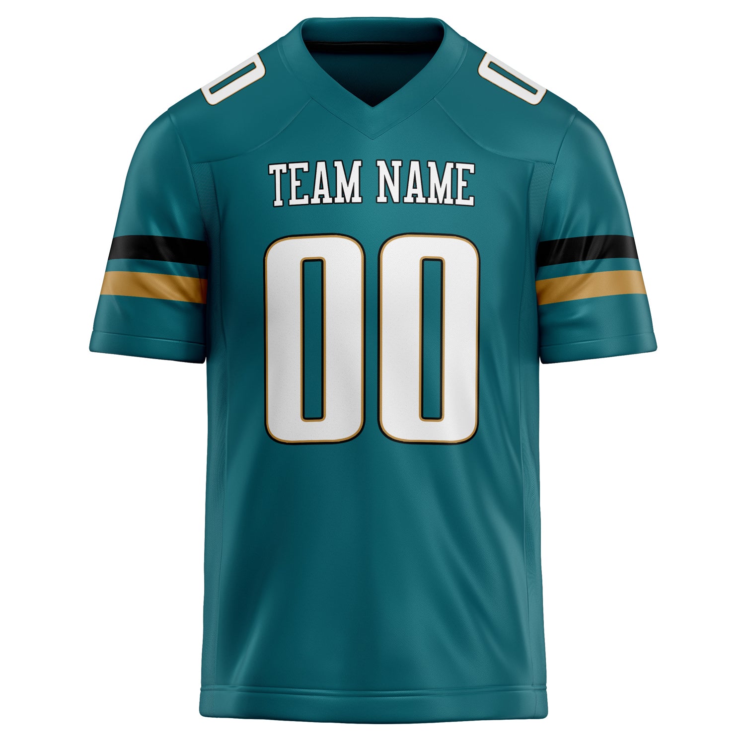 Personalized Teal & White Solid Colour Football Jersey