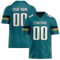 Personalized Teal White Solid Colour Football Jersey FT02240730TE514