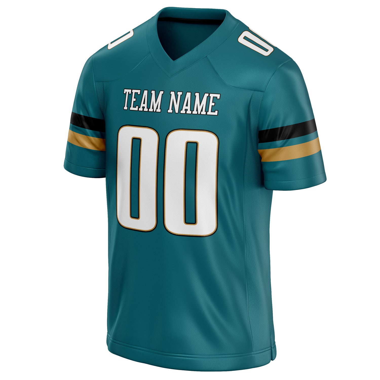 Personalized Teal & White Solid Colour Football Jersey