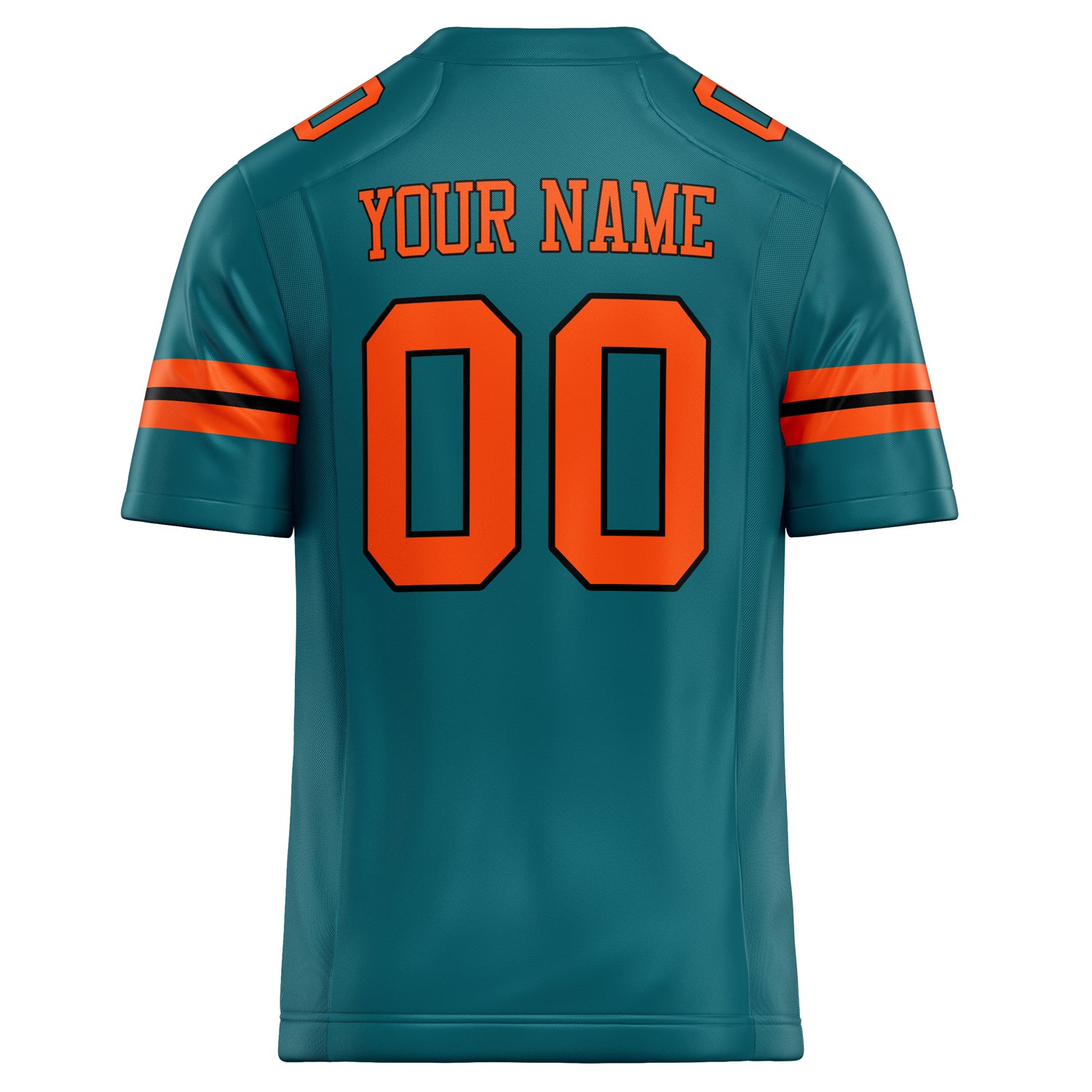 Personalized Teal & Orange Solid Colour Football Jersey