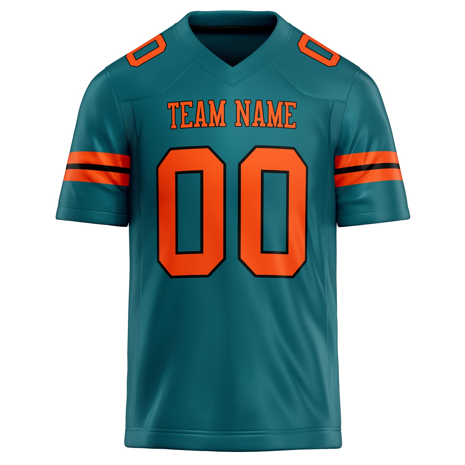 Personalized Teal & Orange Solid Colour Football Jersey
