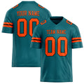 Personalized Teal Orange Solid Colour Football Jersey FT02240730TE515