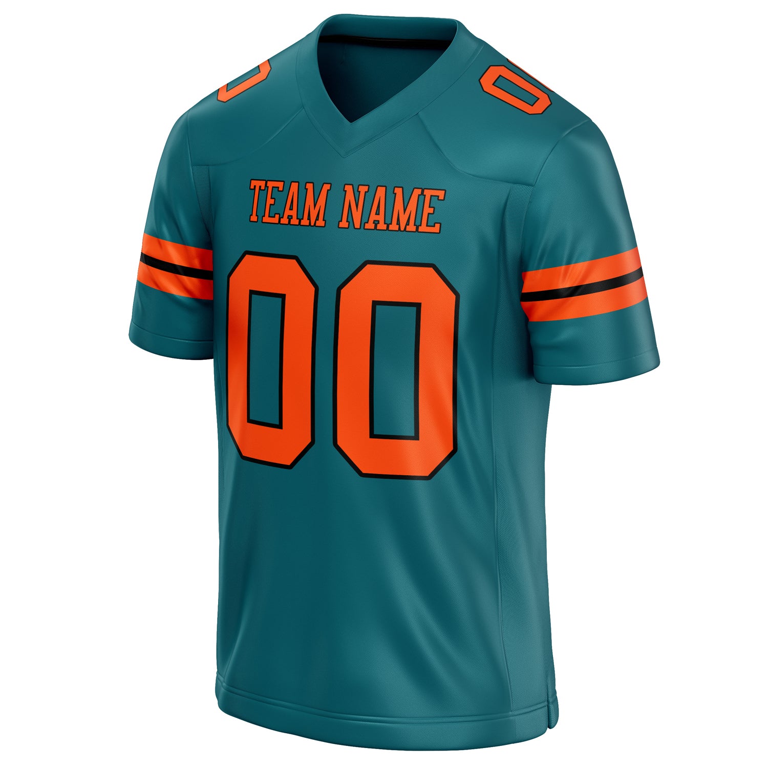 Personalized Teal & Orange Solid Colour Football Jersey