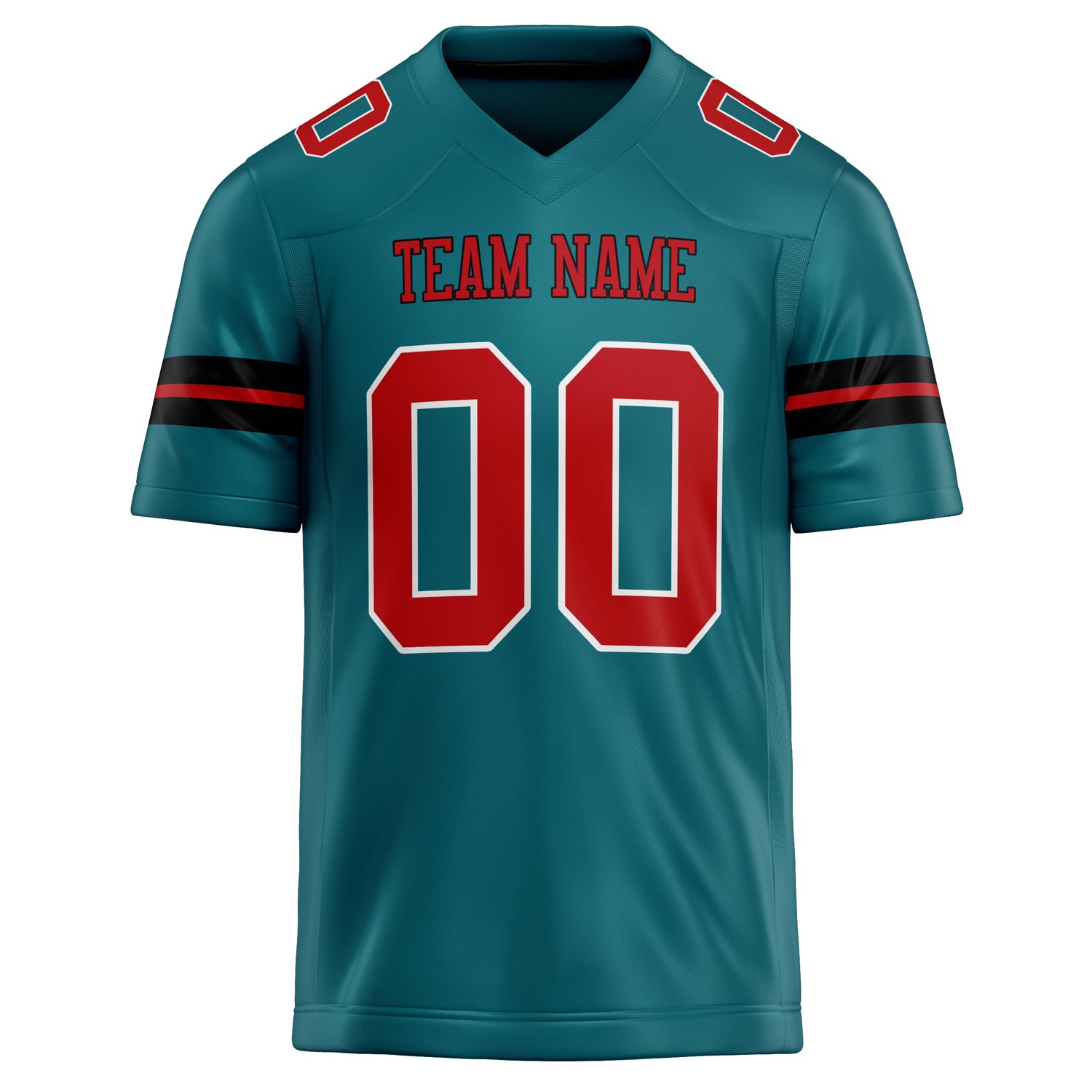 Personalized Teal & red Solid Colour Football Jersey